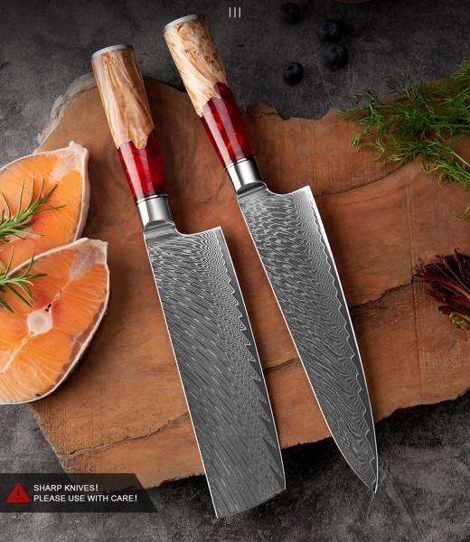 Exklusives Damast-Messerset: Unübertroffene Schärfe, Eleganz und Einzigartigkeit in Ihrer Küche