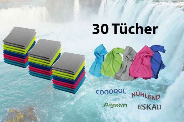 Ice Tuch, das Cool Down Towel oder Kühltuch bei Sport und Fitness 30 Tücher