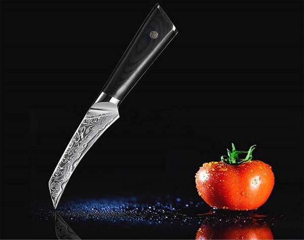 Damascus vegetable knife The paring knife or fruit knife in the most beautiful form for beginners and professionals should not be missing in any kitchen