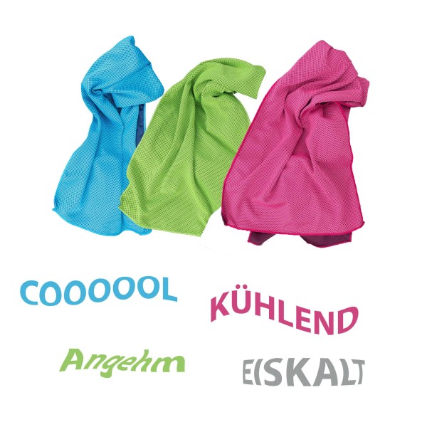 Sports towel, ice towel refreshing towel - ultra light and cooling in a practical bag to hang 3 towels