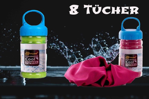 Ice Tuch, das Cool Down Towel oder Kühltuch bei Sport und Fitness 8 Tücher