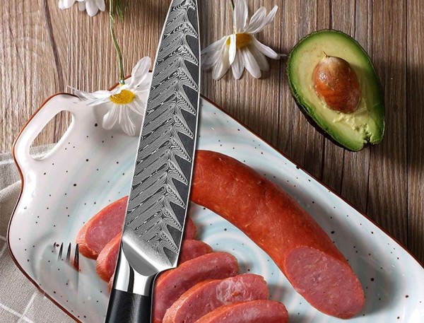Das Gemüsemesser, Allzweckmesser mit 13 cm Klinge Damaskus Stahl Utility Knife