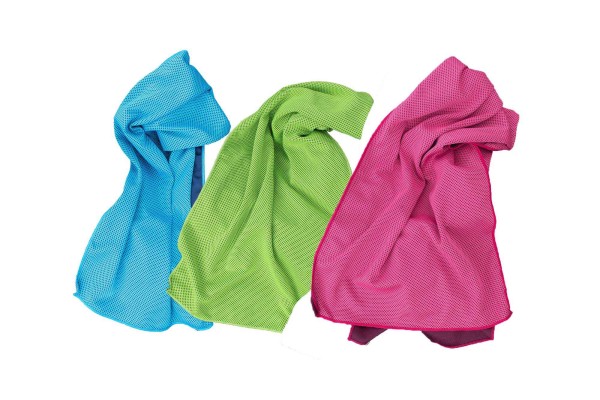 Sports towel, ice towel refreshing towel - ultra light and cooling in a practical bag to hang 3 towels
