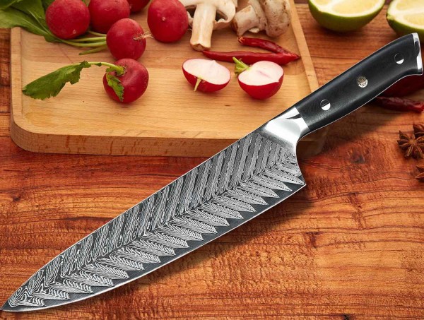 A knife can not be more beautiful The knife for the chef Damascus kitchen and chef's knife