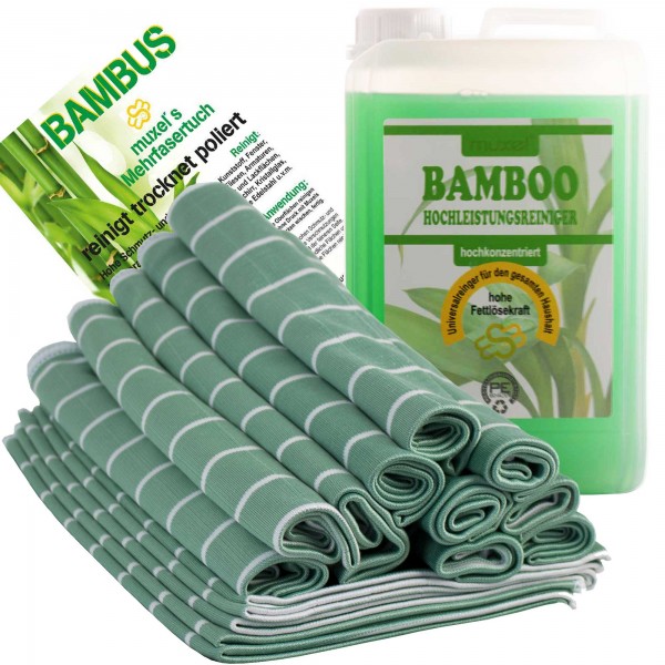 Bambus Profi Set Großes Microfaser Tuch Set Carbontuch Küchentuch Autotuch Putzlappen