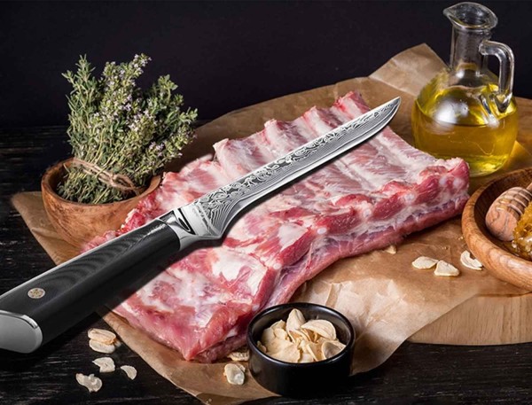 Ausbeinmesser aus Damaststahl Retoure Boning Knife top ausbalanciert Messer